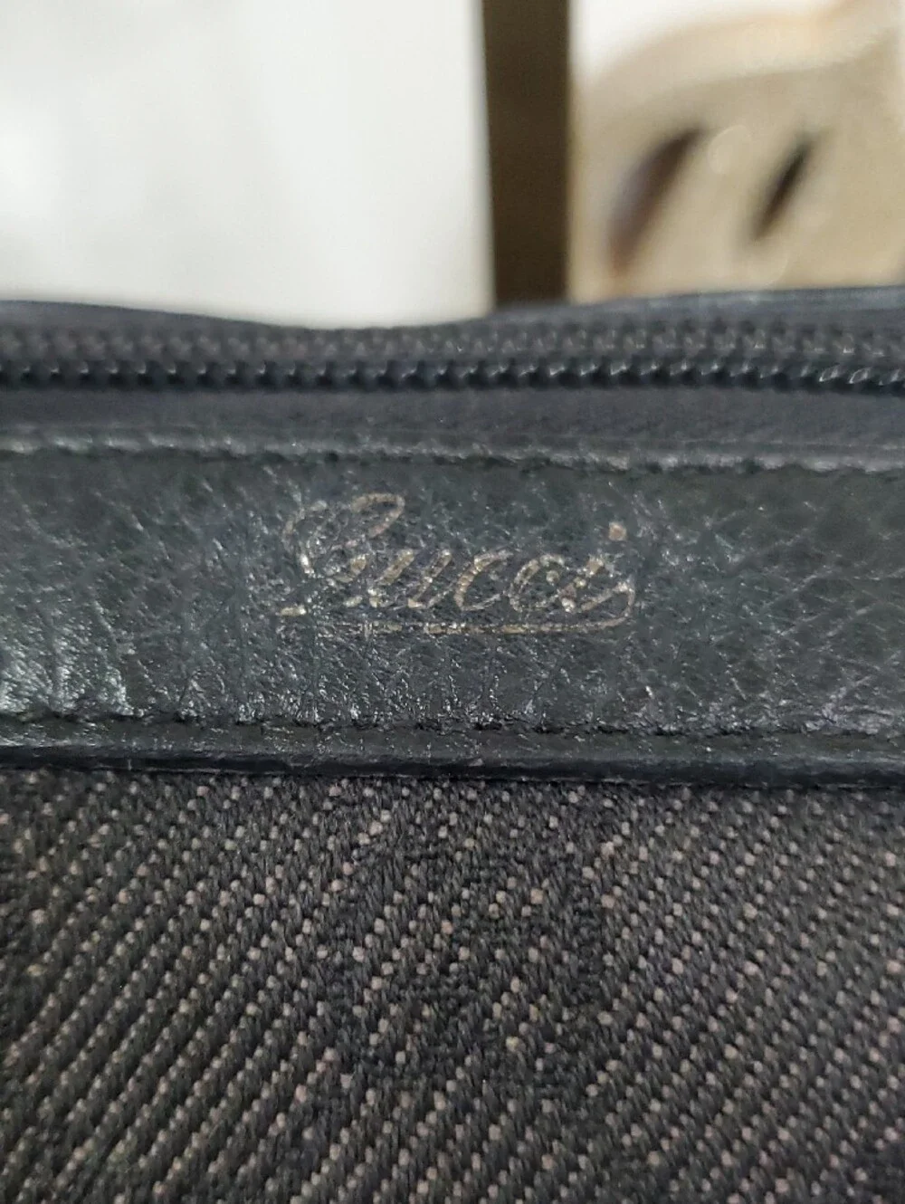 🇮🇹Gucci Black GG Canvas Abbey Medium Black Shoulder/Handbag Tote Bag